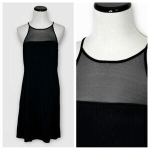 Hugo Buscati Vintage Black Mesh Neckline Mini Dress L